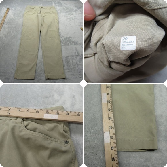 Lululemon Pants Mens 29x28 Beige Zip Fly ABC Slim-Fit 5 Pocket Warpstreme READ - Picture 1 of 16